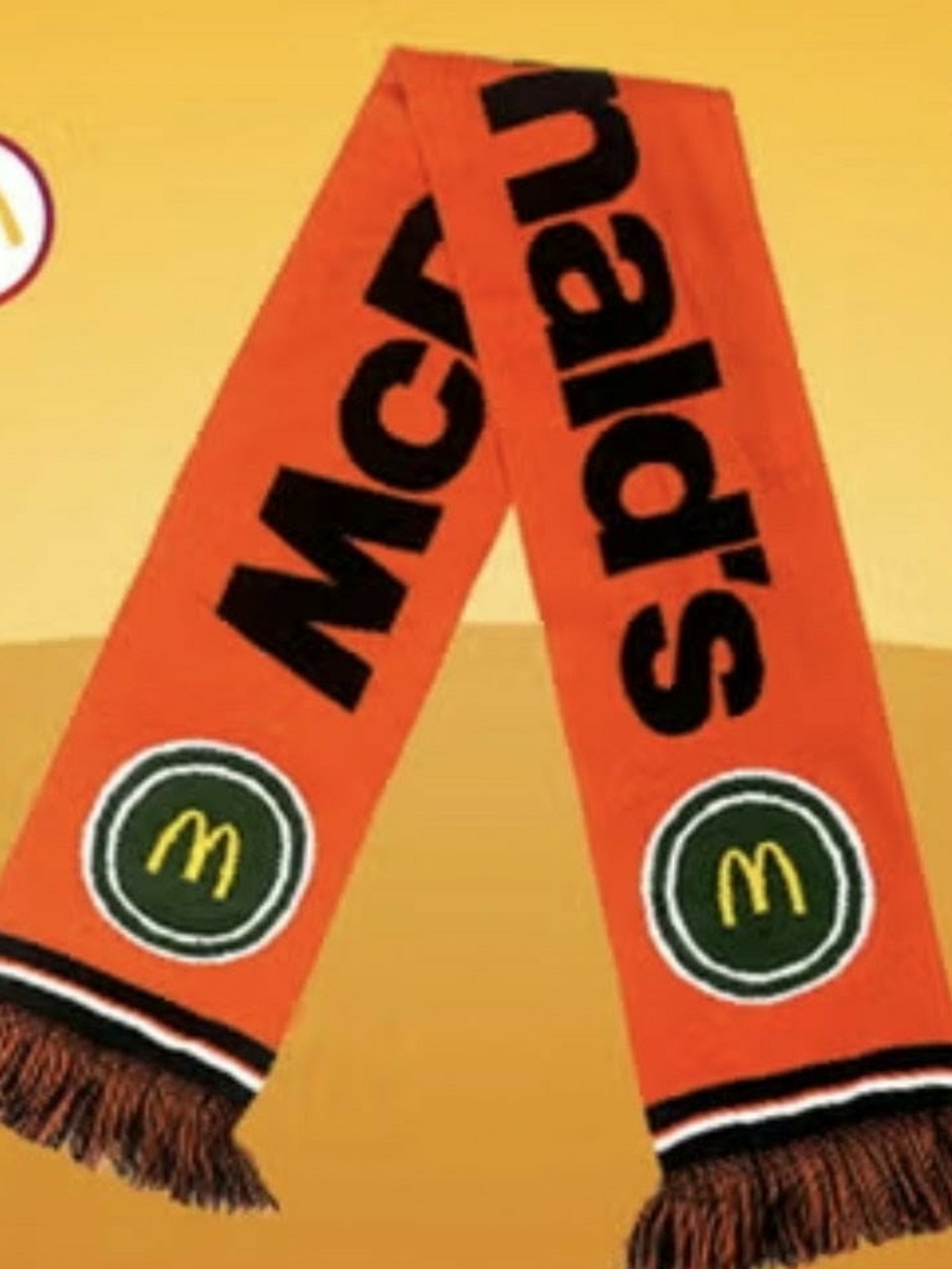 Mc Donalds Orange Graphic Knitted  Logo Scarf